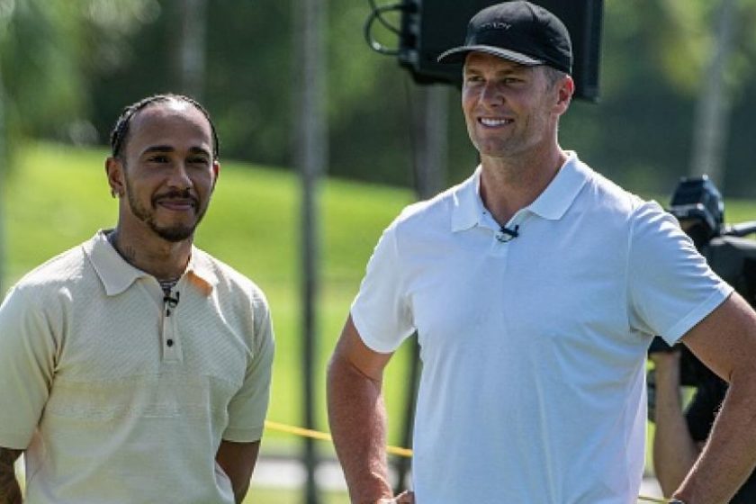 Tom Brady Lewis Hamiltonnal golfozott Miamiban